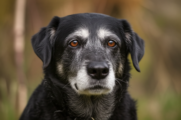 alt_text: Rex, cão sênior, desfaz mitos sobre adoção de velhotes: calmos, leais, ótimos companheiros!